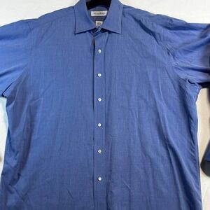 Brooks Brothers French Double Cuff Men Blue Cotton Dress Shirt 17 25 Button Cor